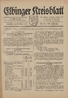 Kreis-Blatt des Königlich Preußischen Landraths-Amtes zu Elbing, Nr. 67 / 123 Jahrgang, Dienstag 30 September 1941