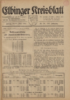 Kreis-Blatt des Königlich Preußischen Landraths-Amtes zu Elbing, Nr. 70 / 123 Jahrgang, Freitag 10 Oktober 1941
