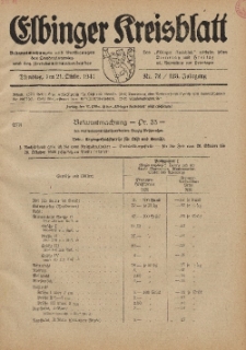 Kreis-Blatt des Königlich Preußischen Landraths-Amtes zu Elbing, Nr. 72 / 123 Jahrgang, Dienstag 21 Oktober 1941