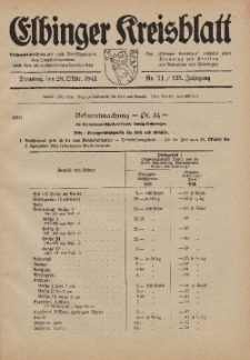 Kreis-Blatt des Königlich Preußischen Landraths-Amtes zu Elbing, Nr. 74 / 123 Jahrgang, Dienstag 28 Oktober 1941