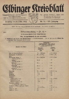 Kreis-Blatt des Königlich Preußischen Landraths-Amtes zu Elbing, Nr. 74 / 123 Jahrgang, Dienstag 28 Oktober 1941