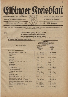 Kreis-Blatt des Königlich Preußischen Landraths-Amtes zu Elbing, Nr. 81 / 123 Jahrgang, Dienstag 2 Dezember 1941