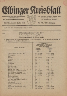 Kreis-Blatt des Königlich Preußischen Landraths-Amtes zu Elbing, Nr. 84 / 123 Jahrgang, Dienstag 16 Dezember 1941