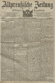 Altpreussische Zeitung, Nr. 29 Donnerstag 4 Februar 1904, 56. Jahrgang