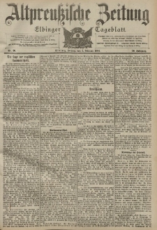 Altpreussische Zeitung, Nr. 30 Freitag 5 Februar 1904, 56. Jahrgang