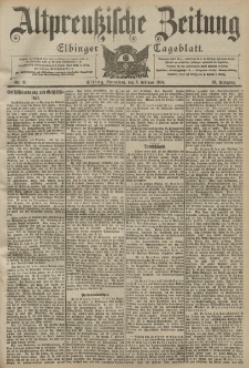 Altpreussische Zeitung, Nr. 31 Sonnabend 6 Februar 1904, 56. Jahrgang
