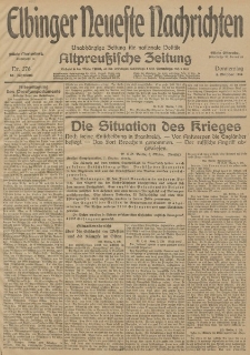 Elbinger Neueste Nachrichten, Nr. 276 Donnerstag 8 Oktober 1914 66. Jahrgang