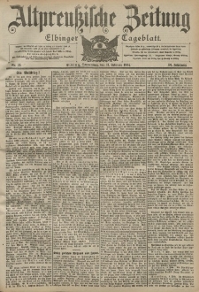Altpreussische Zeitung, Nr. 35 Donnerstag 11 Februar 1904, 56. Jahrgang