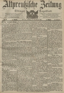 Altpreussische Zeitung, Nr. 38 Sonntag 14 Februar 1904, 56. Jahrgang