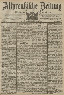 Altpreussische Zeitung, Nr. 41 Donnerstag 18 Februar 1904, 56. Jahrgang