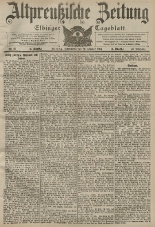 Altpreussische Zeitung, Nr. 43 Sonnabend 20 Februar 1904, 56. Jahrgang