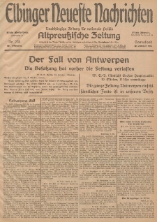 Elbinger Neueste Nachrichten, Nr. 278 Sonnabend 10 Oktober 1914 66. Jahrgang