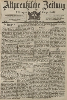 Altpreussische Zeitung, Nr. 61 Sonnabend 12 März 1904, 56. Jahrgang
