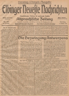 Elbinger Neueste Nachrichten, Nr. 279 Sonntag 11 Oktober 1914 66. Jahrgang