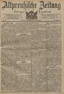 Altpreussische Zeitung, Nr. 93 Donnerstag 21 April 1904, 56. Jahrgang