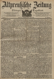 Altpreussische Zeitung, Nr. 97 Dienstag 26 April 1904, 56. Jahrgang