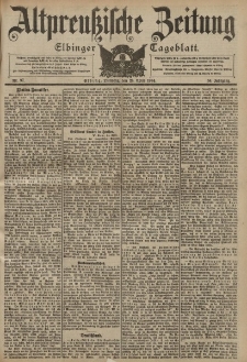 Altpreussische Zeitung, Nr. 97 Dienstag 26 April 1904, 56. Jahrgang