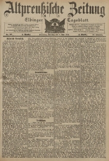 Altpreussische Zeitung, Nr. 108 Sonntag 8 Mai 1904, 56. Jahrgang