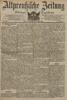 Altpreussische Zeitung, Nr. 115 Mittwoch 18 Mai 1904, 56. Jahrgang