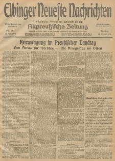 Elbinger Neueste Nachrichten, Nr. 291 Freitag 23 Oktober 1914 66. Jahrgang