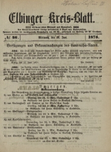 Kreis-Blatt des Königlich Preußischen Landraths-Amtes zu Elbing, Nr. 46 Mittwoch 16 Juni 1875