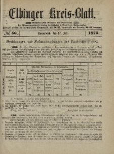 Kreis-Blatt des Königlich Preußischen Landraths-Amtes zu Elbing, Nr. 56 Sonnabend 17 Juli 1875
