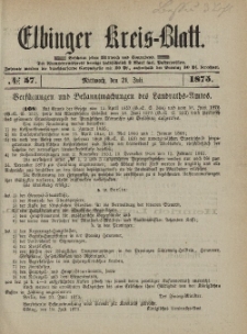 Kreis-Blatt des Königlich Preußischen Landraths-Amtes zu Elbing, Nr. 57 Mittwoch 21 Juli 1875