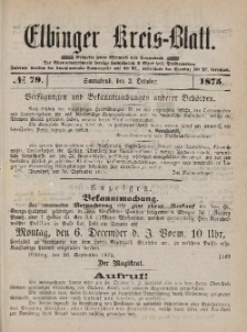 Kreis-Blatt des Königlich Preußischen Landraths-Amtes zu Elbing, Nr. 79 Sonnabend 2 Oktober 1875