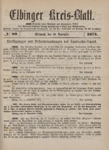 Kreis-Blatt des Königlich Preußischen Landraths-Amtes zu Elbing, Nr. 90 Mittwoch 10 November 1875