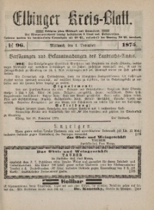 Kreis-Blatt des Königlich Preußischen Landraths-Amtes zu Elbing, Nr. 96 Mittwoch 1 Dezember 1875
