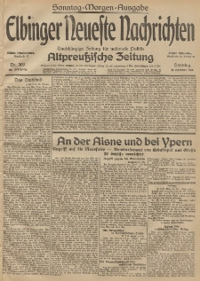 Elbinger Neueste Nachrichten, Nr. 300 Sonntag 1 November 1914 66. Jahrgang