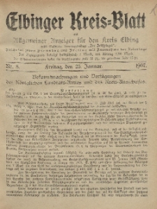 Kreis-Blatt des Königlich Preußischen Landraths-Amtes zu Elbing, Nr. 8 Freitag 25 Januar 1907