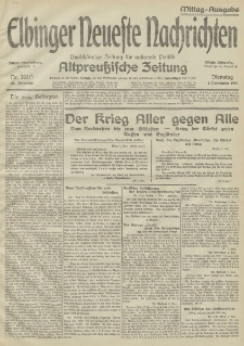 Elbinger Neueste Nachrichten, Nr. 302 Dienstag 3 November 1914 66. Jahrgang
