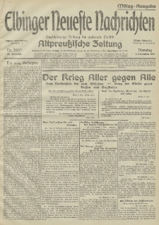 Elbinger Neueste Nachrichten, Nr. 302 Dienstag 3 November 1914 66. Jahrgang