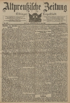Altpreussische Zeitung, Nr. 139 Donnerstag 16 Juni 1904, 56. Jahrgang