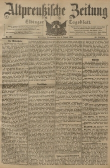 Altpreussische Zeitung, Nr. 181 Donnerstag 4 August 1904, 56. Jahrgang