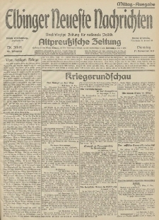 Elbinger Neueste Nachrichten, Nr. 316 Dienstag 17 November 1914 66. Jahrgang