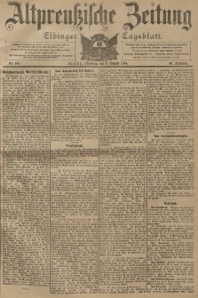 Altpreussische Zeitung, Nr. 185 Dienstag 9 August 1904, 56. Jahrgang