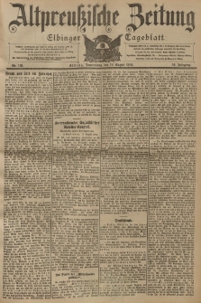 Altpreussische Zeitung, Nr. 193 Donnerstag 18 August 1904, 56. Jahrgang