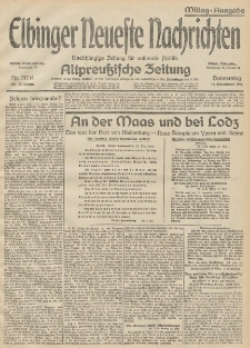 Elbinger Neueste Nachrichten, Nr. 317 Donnerstag 19 November 1914 66. Jahrgang