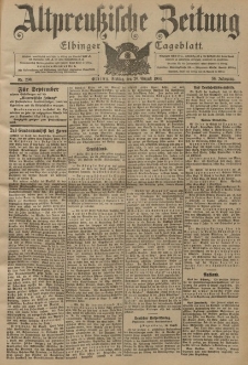 Altpreussische Zeitung, Nr. 200 Freitag 26 August 1904, 56. Jahrgang