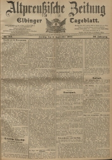 Altpreussische Zeitung, Nr. 212 Freitag 9 September 1904, 56. Jahrgang