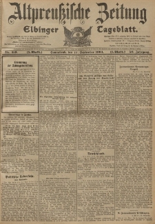 Altpreussische Zeitung, Nr. 219 Sonnabend 17 September 1904, 56. Jahrgang