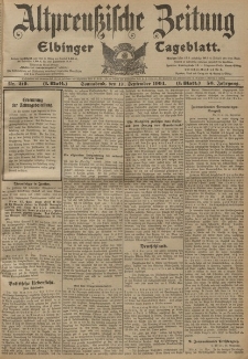 Altpreussische Zeitung, Nr. 219 Sonnabend 17 September 1904, 56. Jahrgang