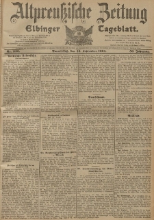 Altpreussische Zeitung, Nr. 223 Donnerstag 22 September 1904, 56. Jahrgang