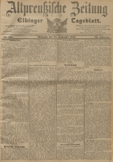 Altpreussische Zeitung, Nr. 228 Mittwoch 28 September 1904, 56. Jahrgang