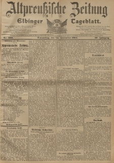 Altpreussische Zeitung, Nr. 229 Donnerstag 29 September 1904, 56. Jahrgang