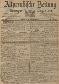 Altpreussische Zeitung, Nr. 230 Freitag 30 September 1904, 56. Jahrgang