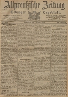 Altpreussische Zeitung, Nr. 231 Sonnabend 1 Oktober 1904, 56. Jahrgang