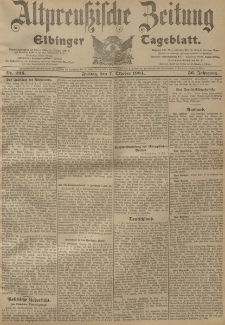 Altpreussische Zeitung, Nr. 236 Freitag 7 Oktober 1904, 56. Jahrgang